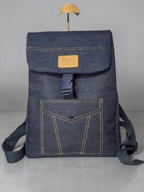 Jean paul Gaultier Denim backpack NWOT 11"×16"